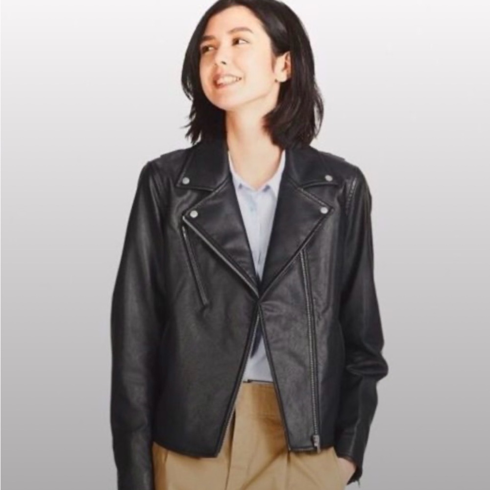 Moto style Uni qlo faux leather jacket size M